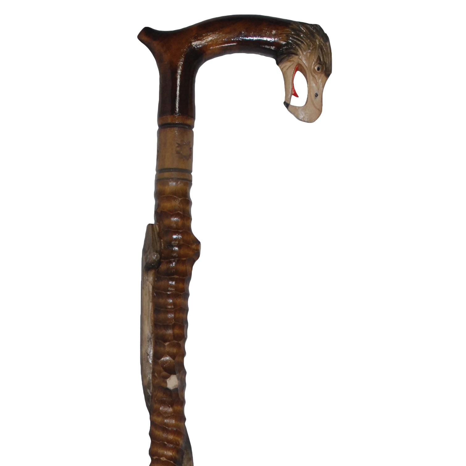 Carved Walking Stick - Eagle & Snake