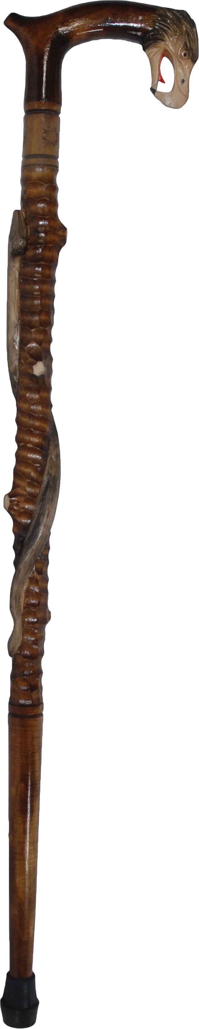 Carved Walking Stick - Eagle & Snake