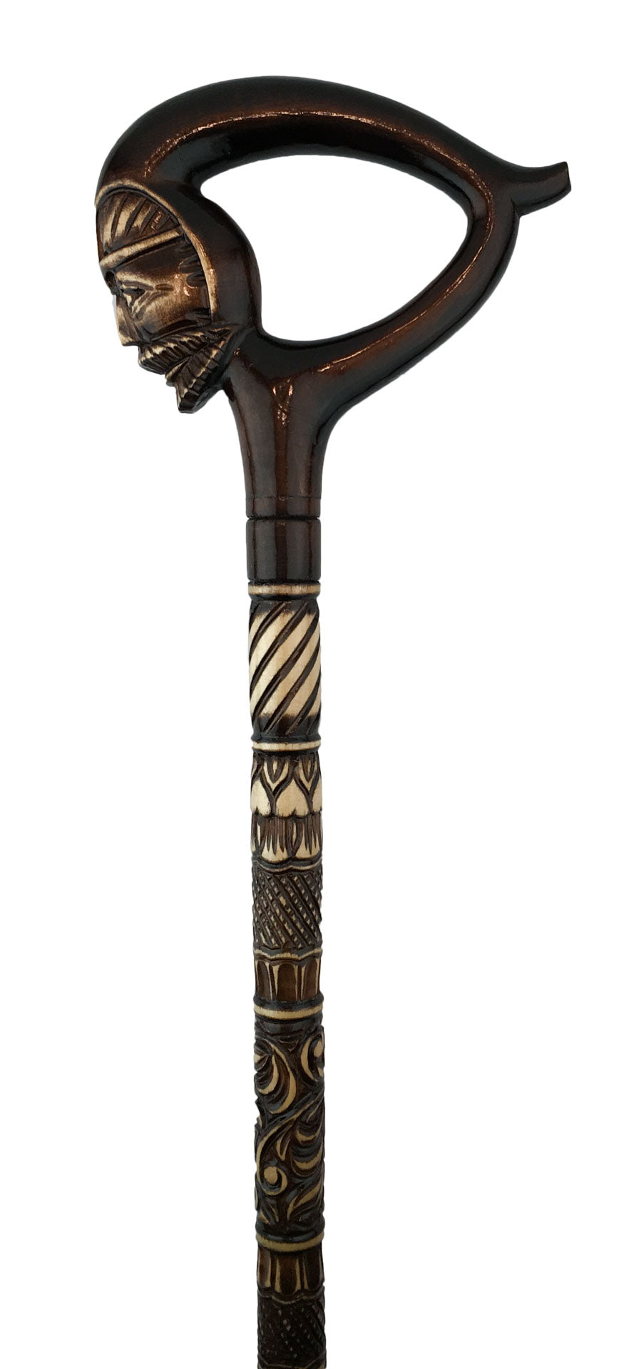 Carved Walking Stick - Head