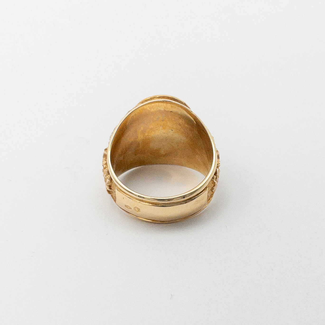 14k Gold White Eagle Ring with Black Madonna Size 10