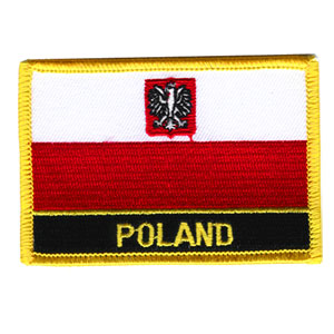 Iron-On Patch - POLAND Flag with White Eagle