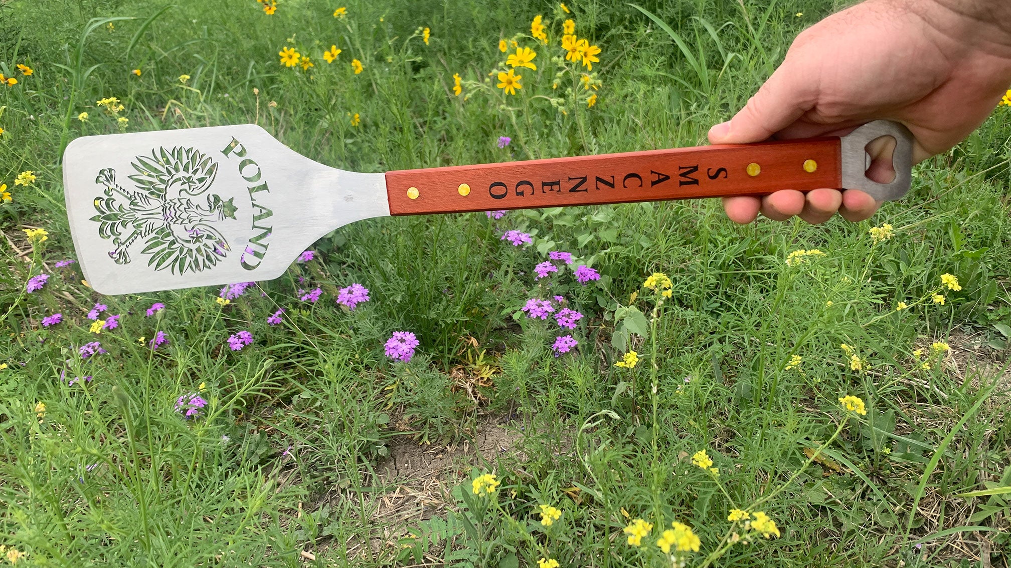 Laser cut Polish Eagle Wooden Spatula 18.5 inches-Stainless Steel