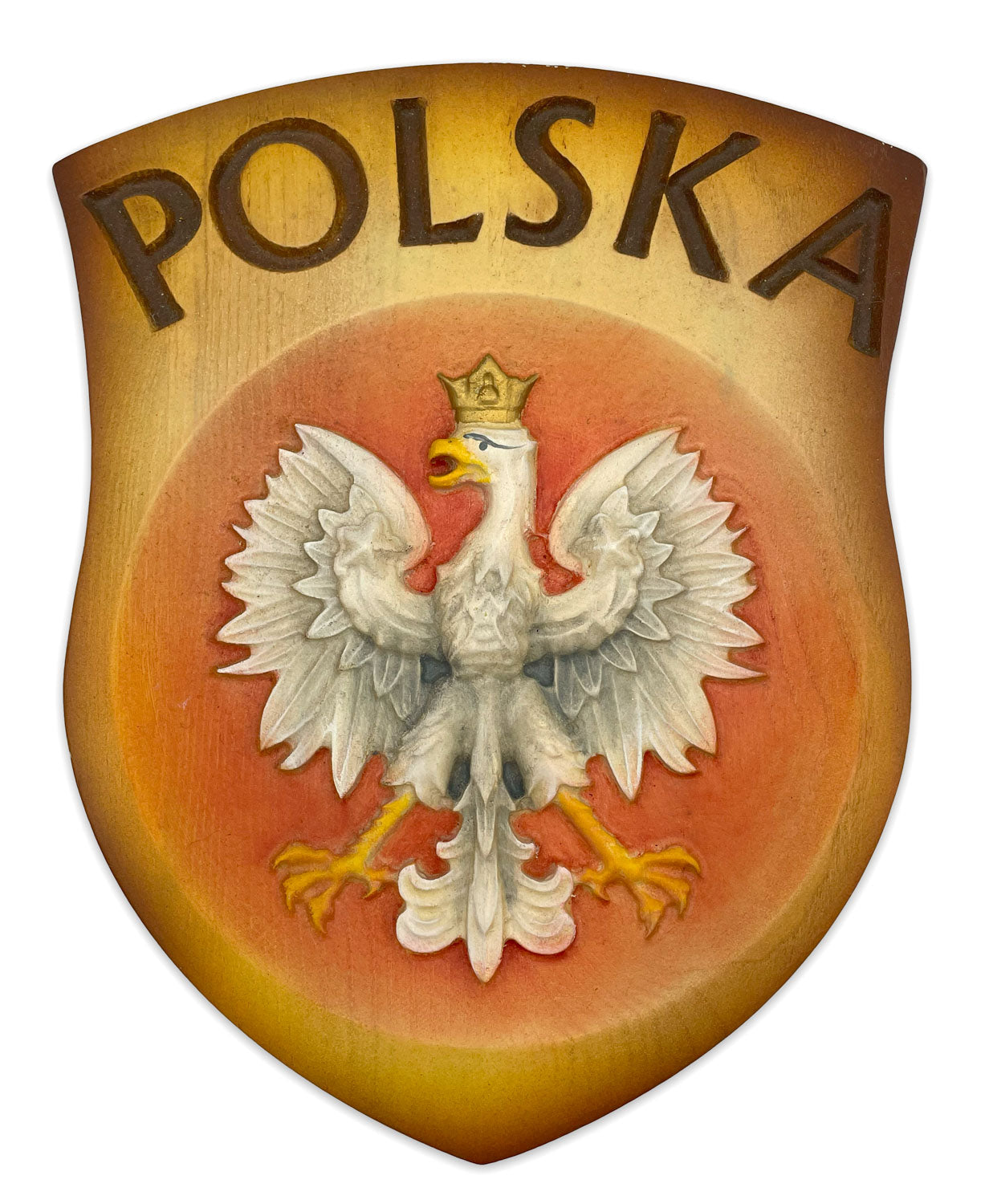 Wood Carved Coat of Arms of Poland, Large & Hollow