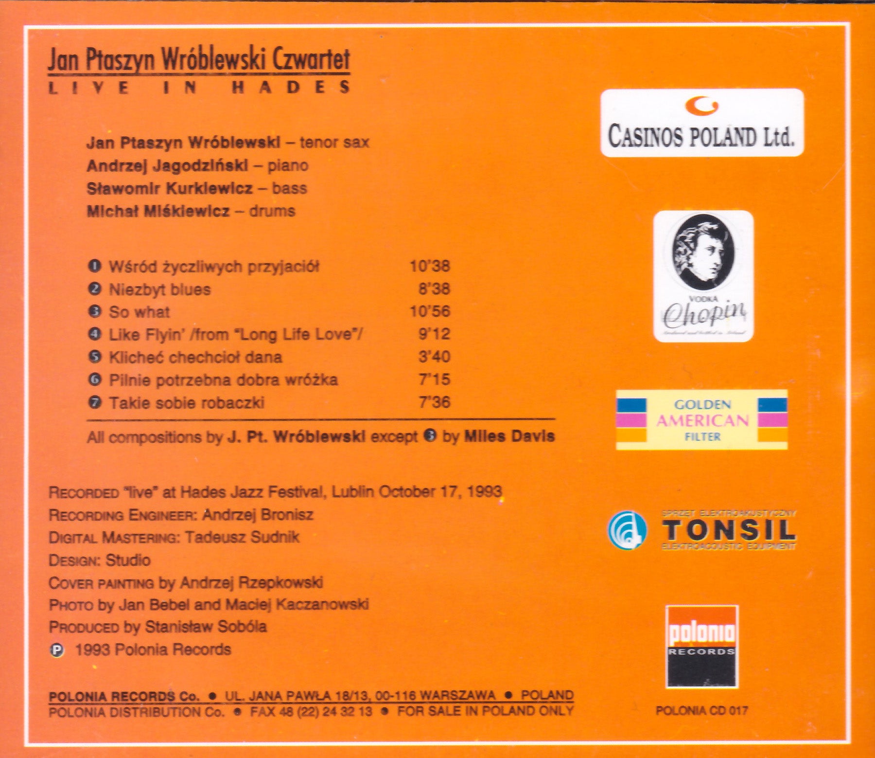 Jan Ptaszyn, Wróblewski Czwartet - Live In Hades