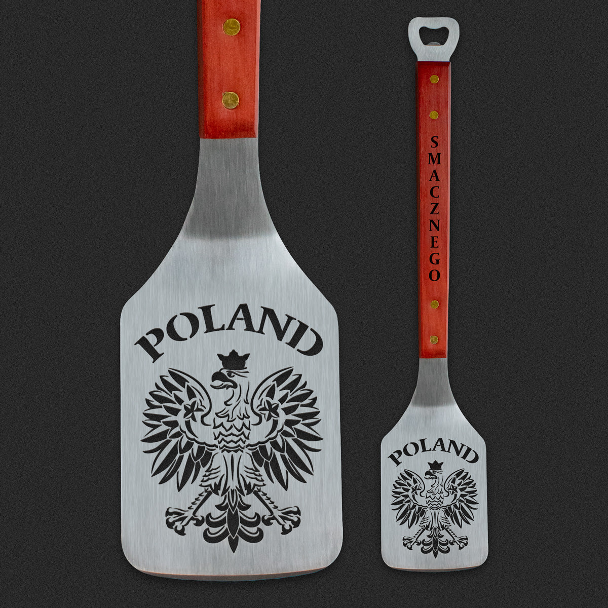 Laser cut  Polish Eagle Wooden Spatula 18.5 inches-Stainless Steel