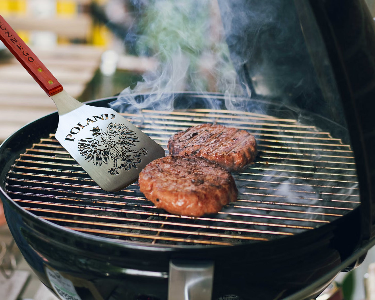 Laser cut  Polish Eagle Wooden Spatula 18.5 inches-Stainless Steel