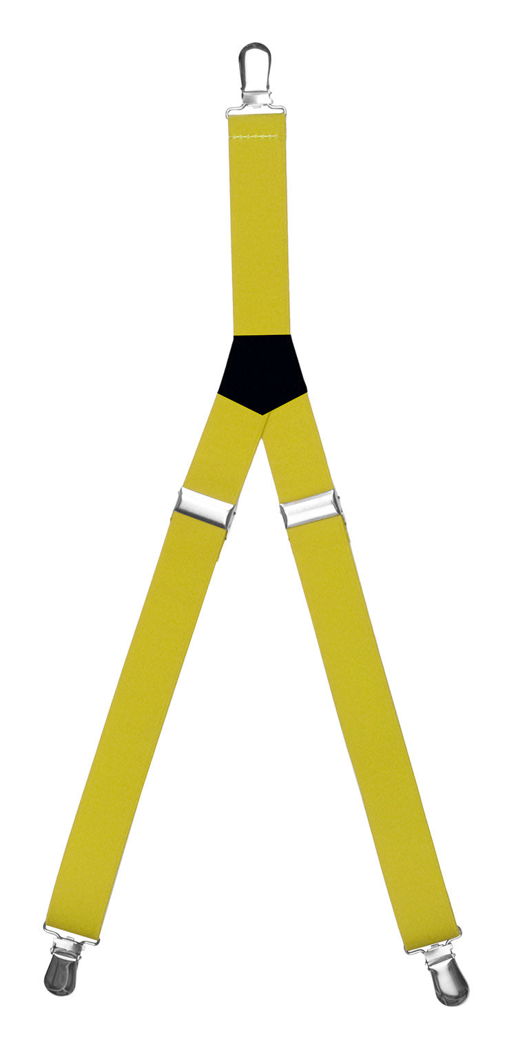 Solid Kid's Clip Suspenders - Yellow