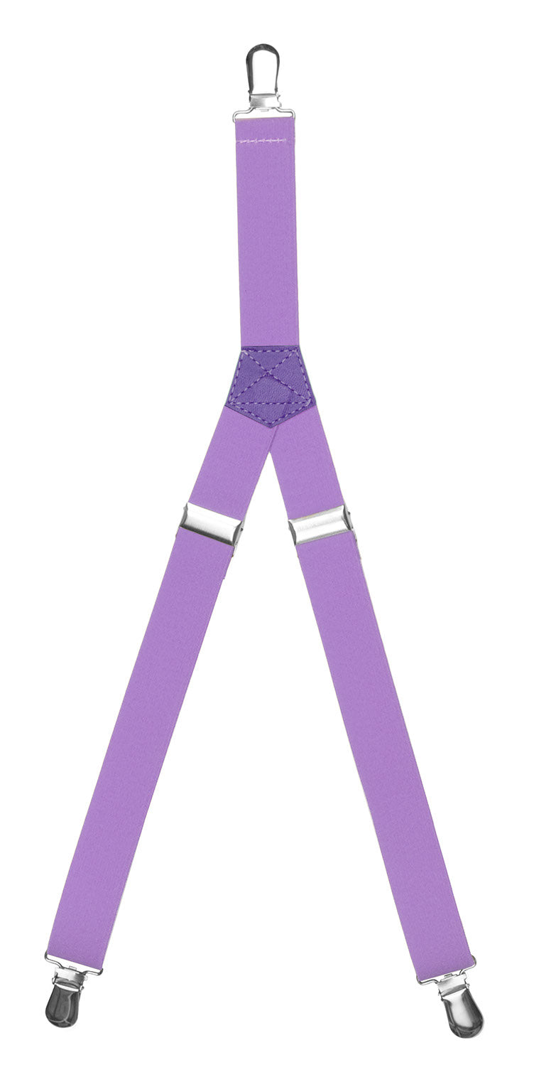 Solid Kid's Clip Suspenders - Light Purple