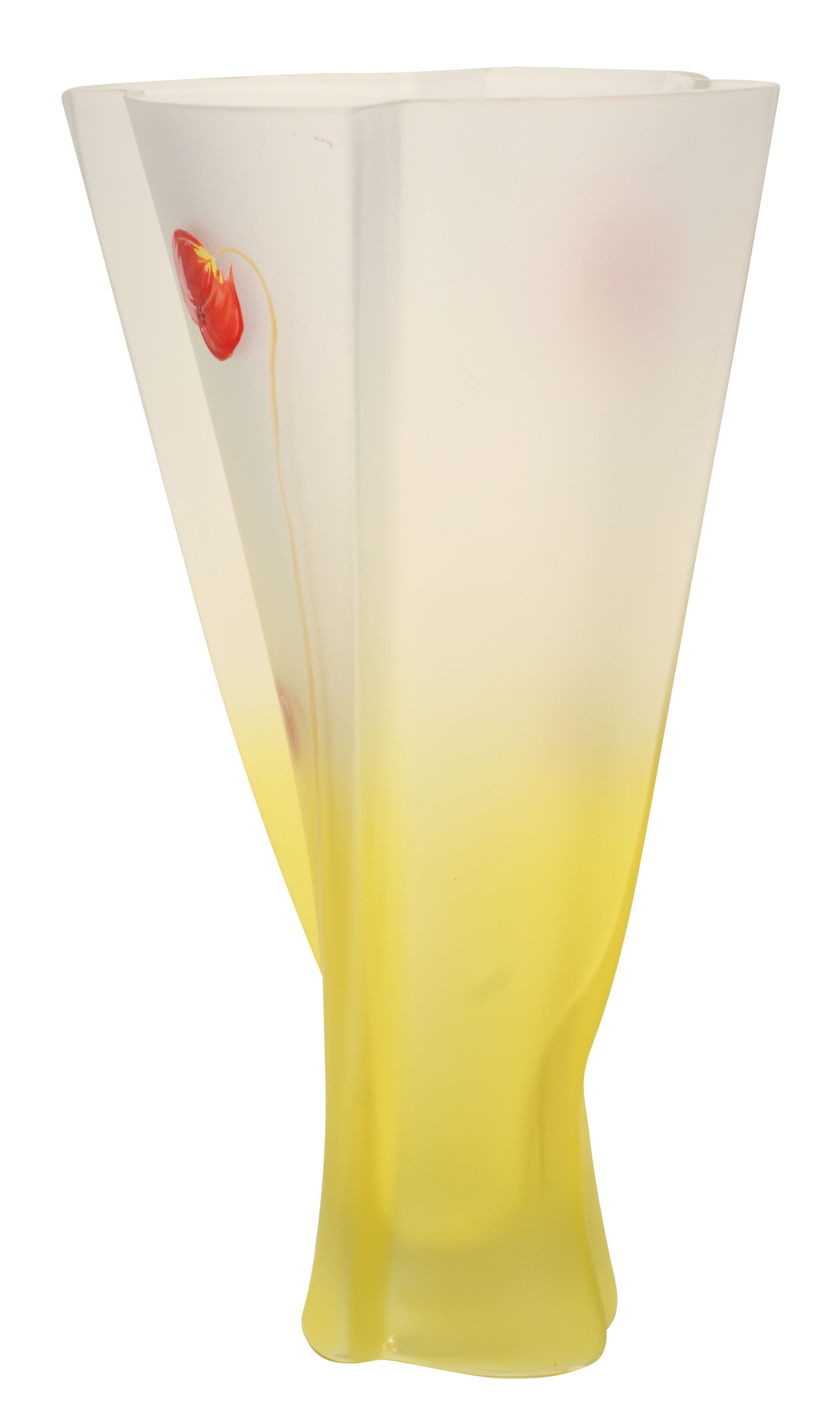 Glass Vase - Poppy Flower Series, 7 inches Wide