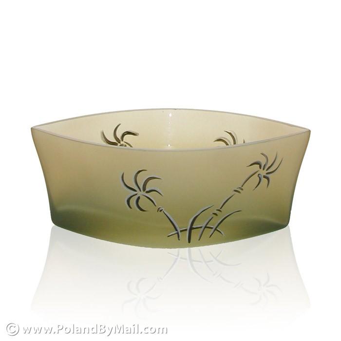 Glass Bowl - Swaying Palms Series, 7 inches Long