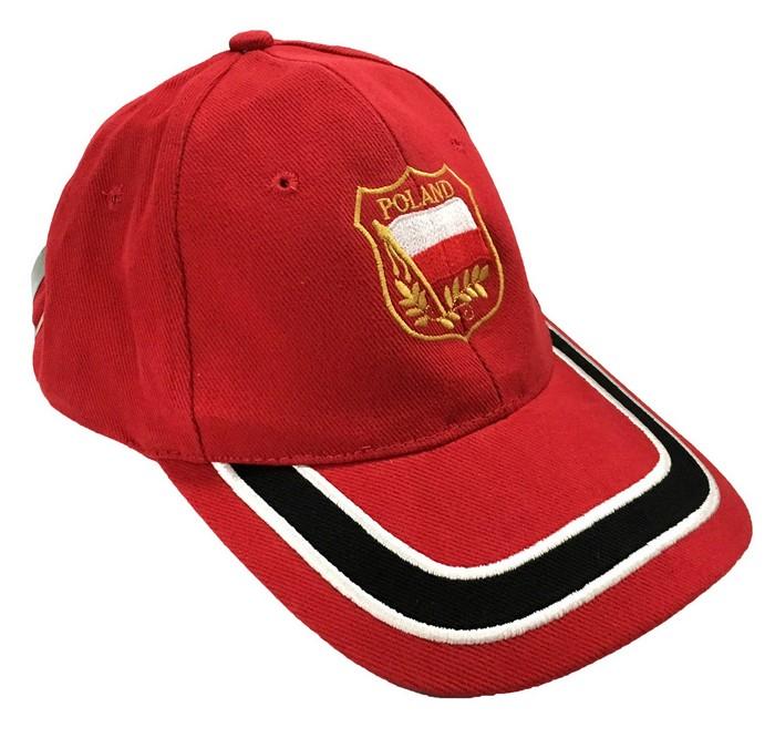 Red Baseball Cap - POLAND Flag Crest