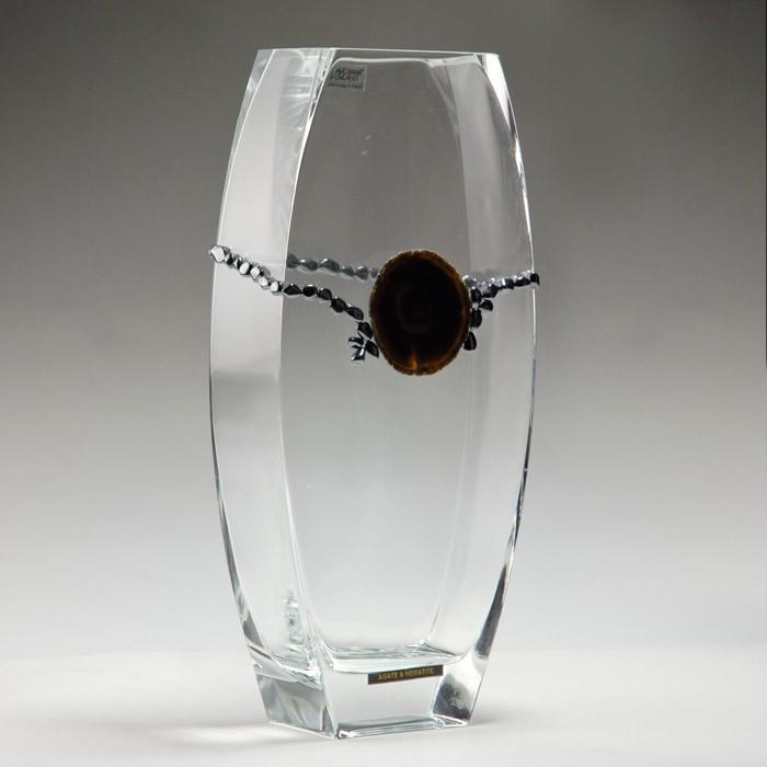 Glass Vase - Agate & Oxide Stone Series, 12 inches Tall