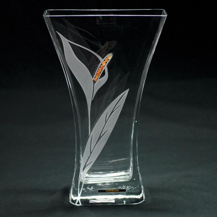 Glass Vase - Carnelian Precious Stone Series, 11 inches Tall
