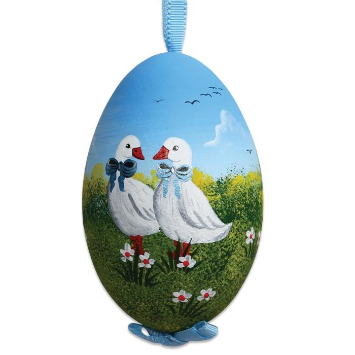 Easter Geese Hand Painted & Signed Turkey Egg Ornament