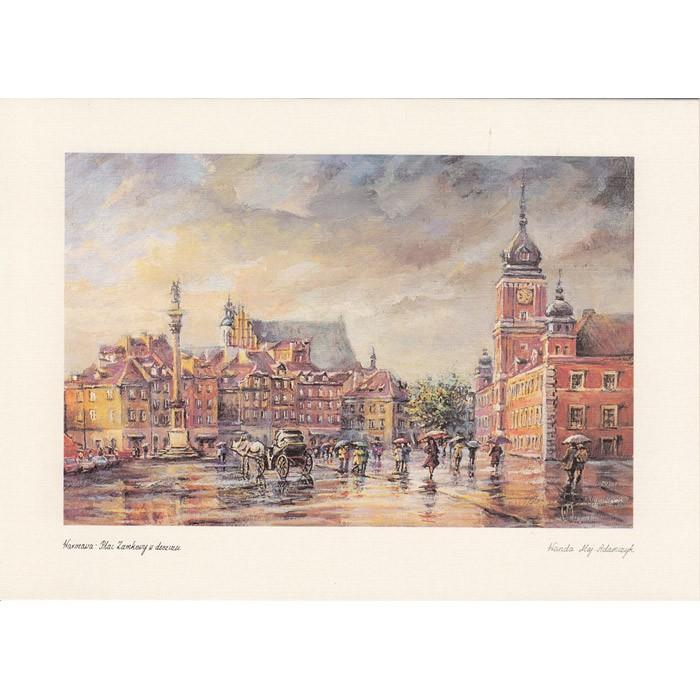 Adamczyks Greeting Card - Warsaws Castle Square in the Rain