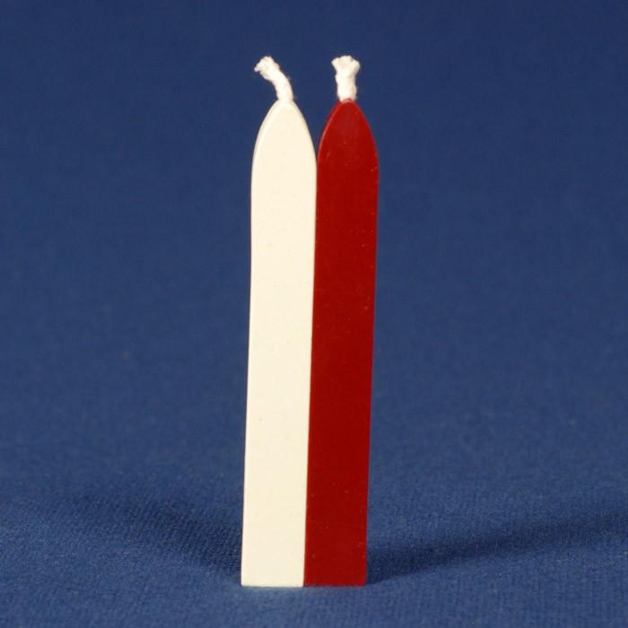 Wax Sticks - White & Red, set of 2
