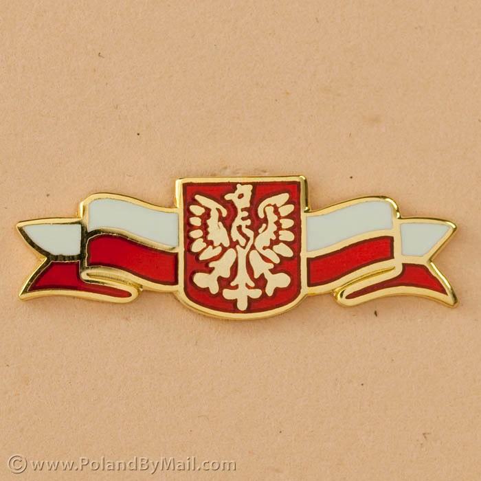 Lapel Pin - Polish Eagle on Banner