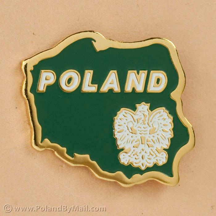 Lapel Pin - Poland Map, Green