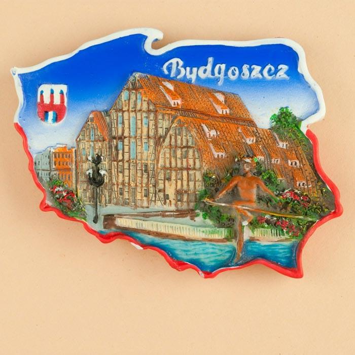 Poland Map Magnet - Bydgoszcz, Granaries