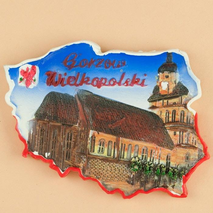 Poland Map Magnet - Gorzow Wlkp, St. Mary's Cathedral