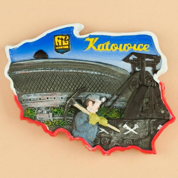 Poland Map Magnet - Katowice, Spodek