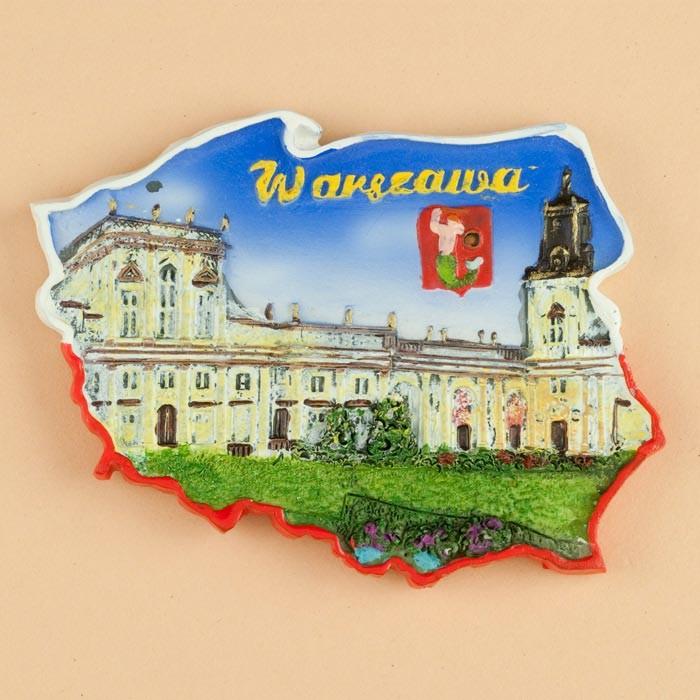 Poland Map Magnet - Warsaw, Wilanow Palace