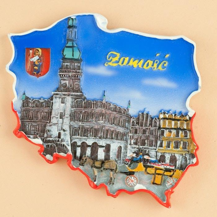 Poland Map Magnet - Zamosc, Town Hall