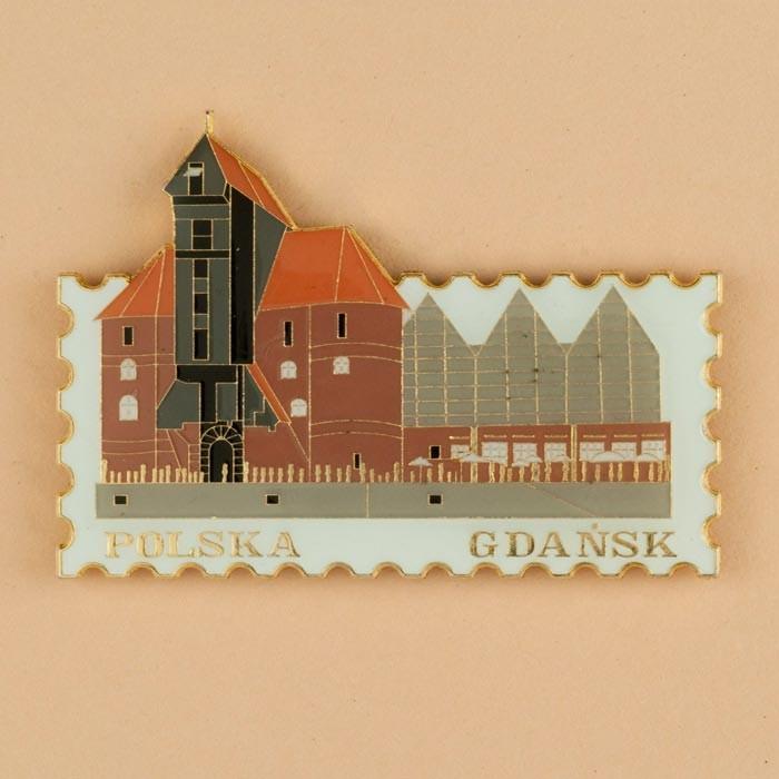 Metal Stamp Magnet - Gdansk, Port Crane