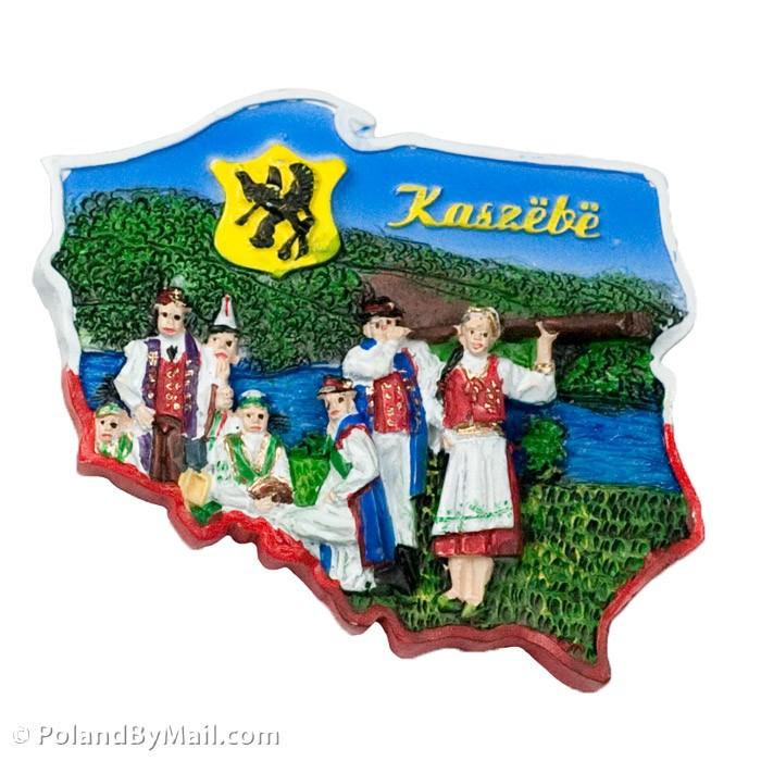 Poland Map Magnet - Kaszuby, Kaszubians