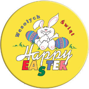 Button - Wesolych Swiat, Happy Easter Bunny
