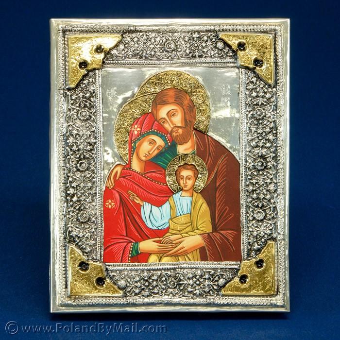Silver Plated Icon - The Holy Family #2 (9x12)