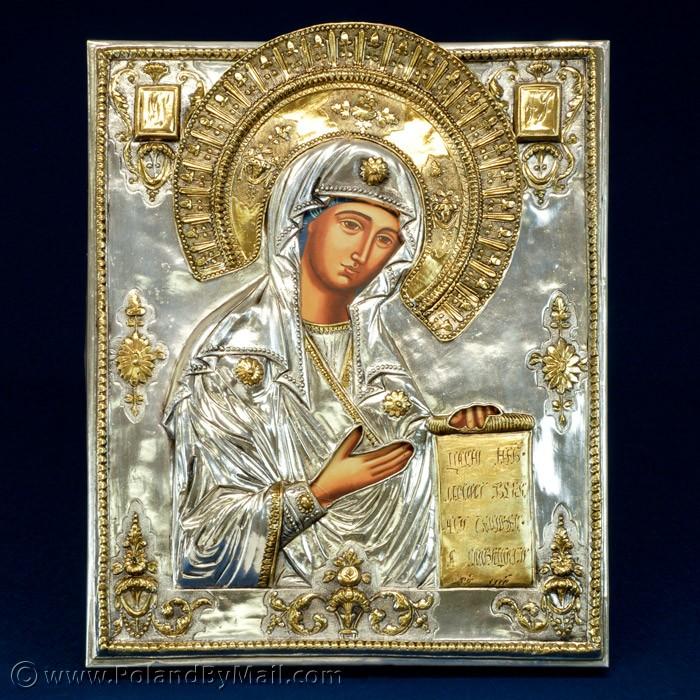 Silver Plated Icon - The Bogolyubsky Virgin #1