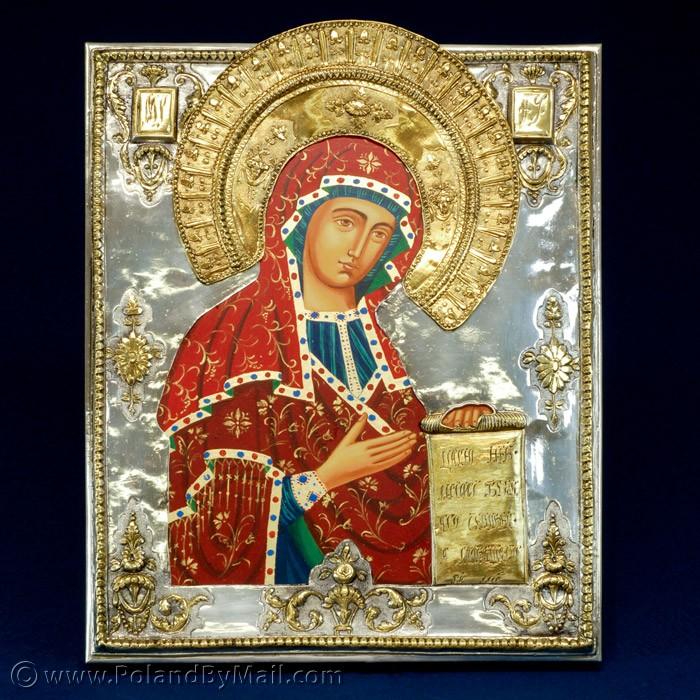 Silver Plated Icon - The Bogolyubsky Virgin #2