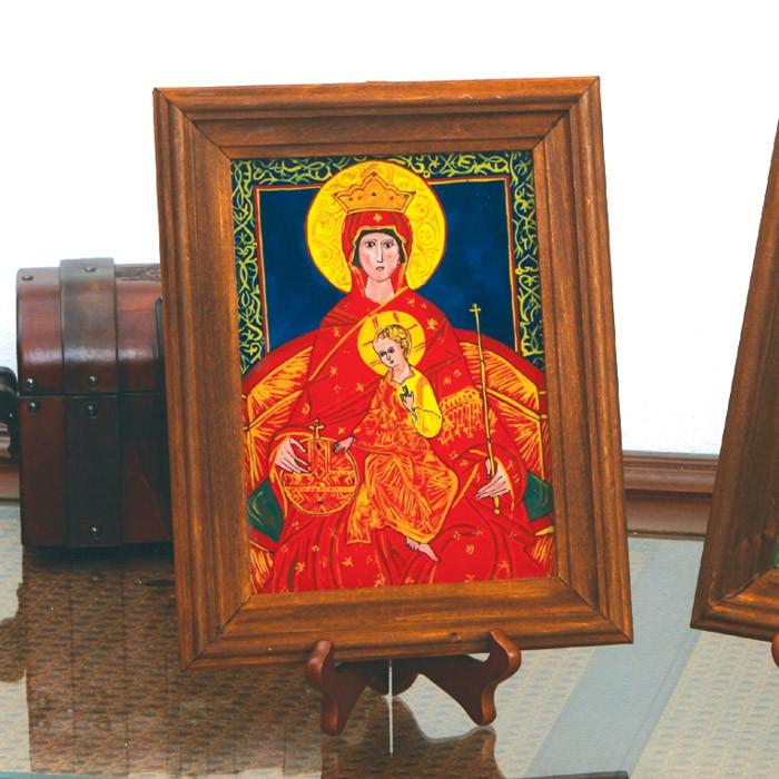 Reverse Glass Painting - Virgin Mary, 9x11 inches