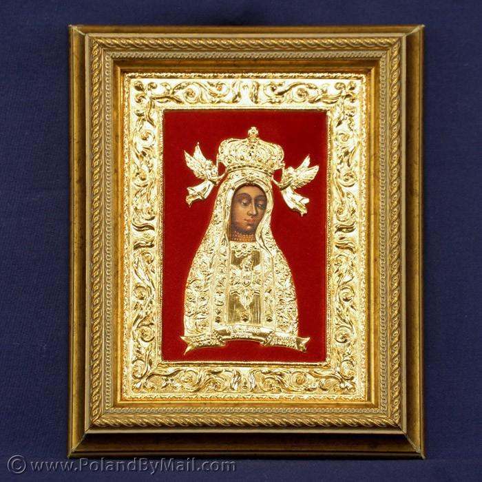 Virgin Mary Paramythia Handmade Icon Gold Leaves fashion plated