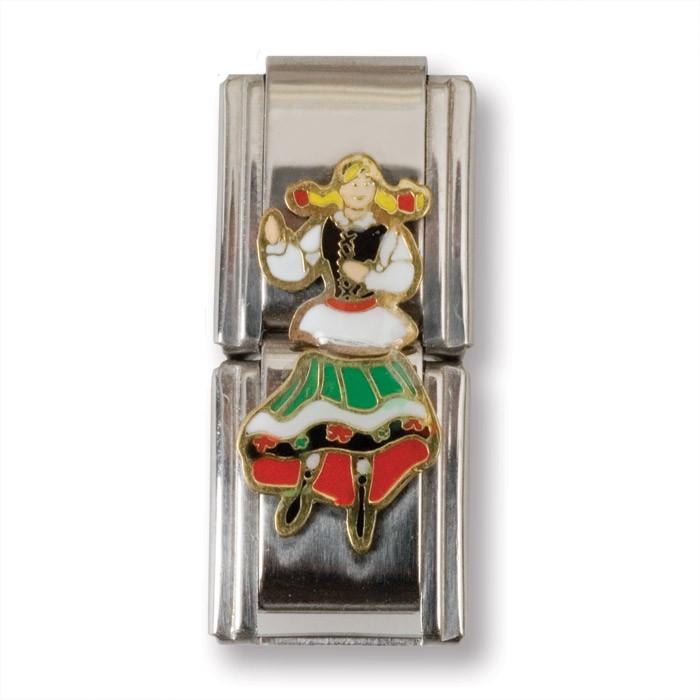 Italian Charms - Polish Folk Dancer Double Charm
