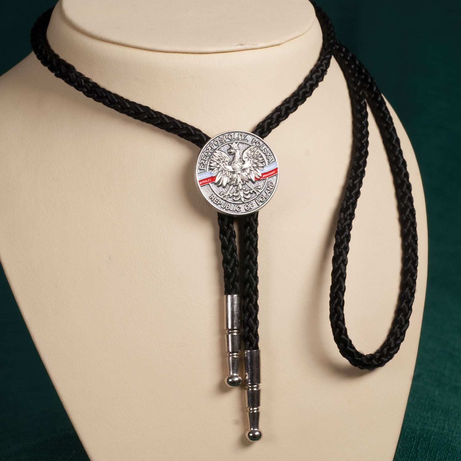 Bolo Tie - Republic of Poland, Antique Silver Plated