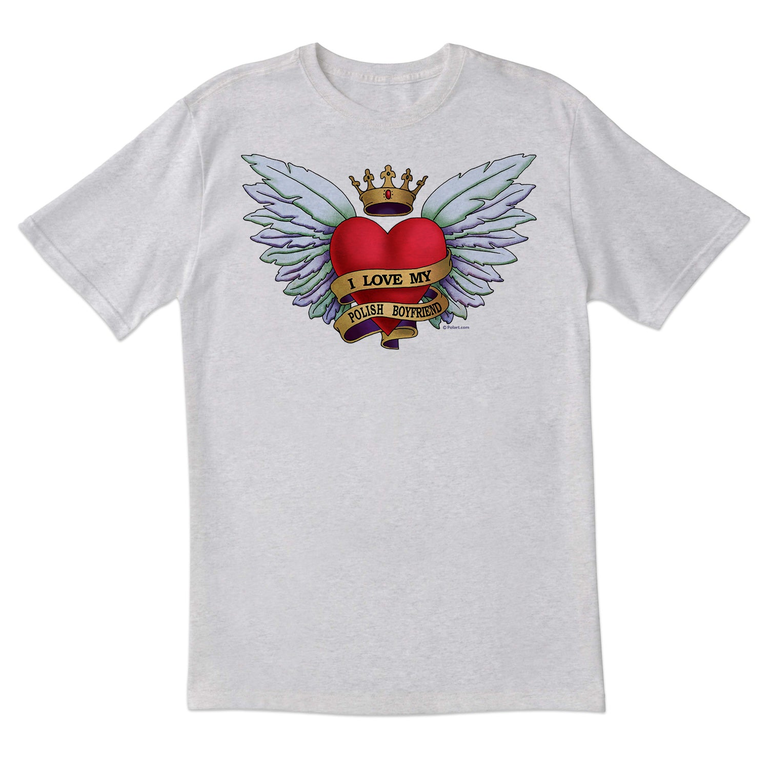 Heart Tattoo Polish Boyfriend Short Sleeve Tshirt