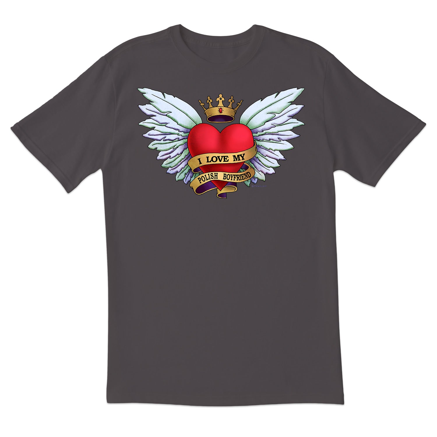 Heart Tattoo Polish Boyfriend Short Sleeve Tshirt