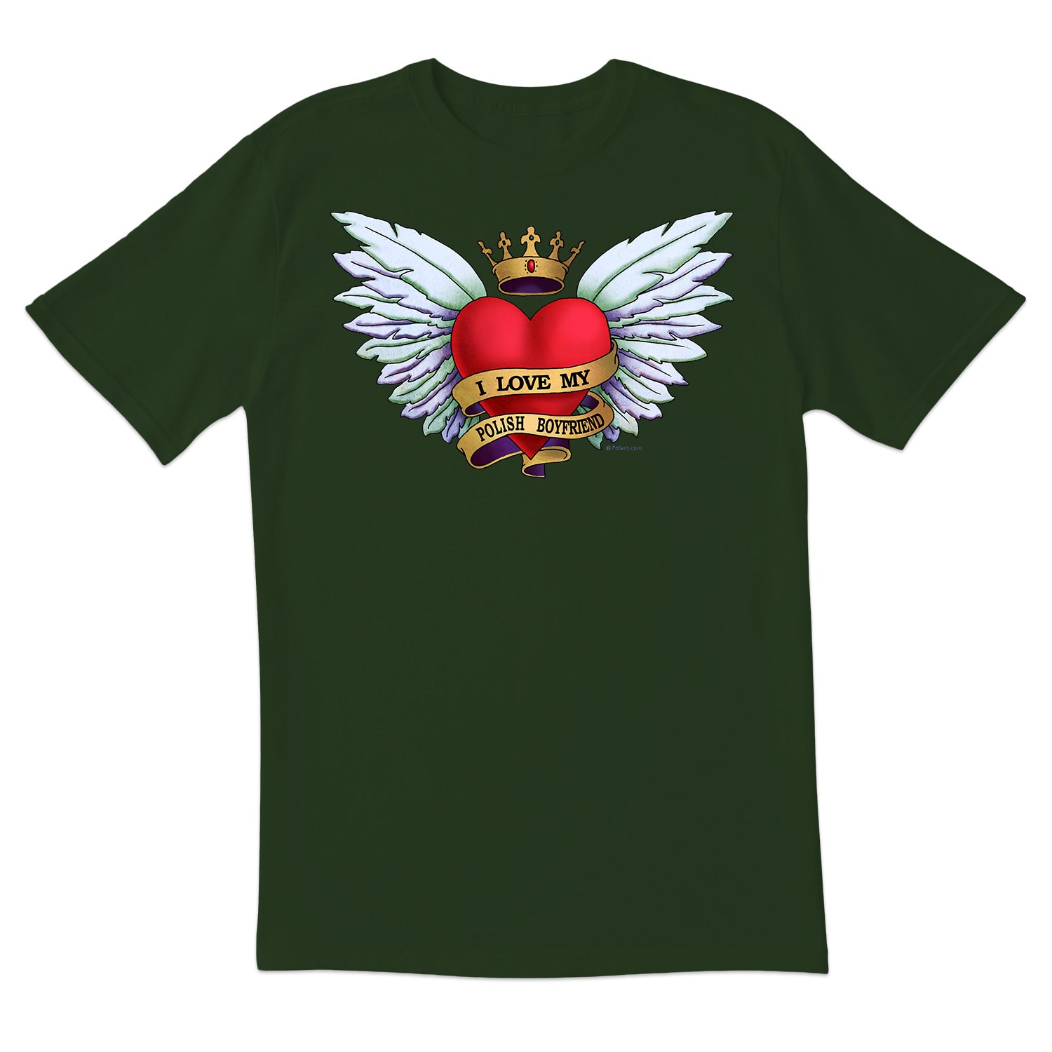 Heart Tattoo Polish Boyfriend Short Sleeve Tshirt