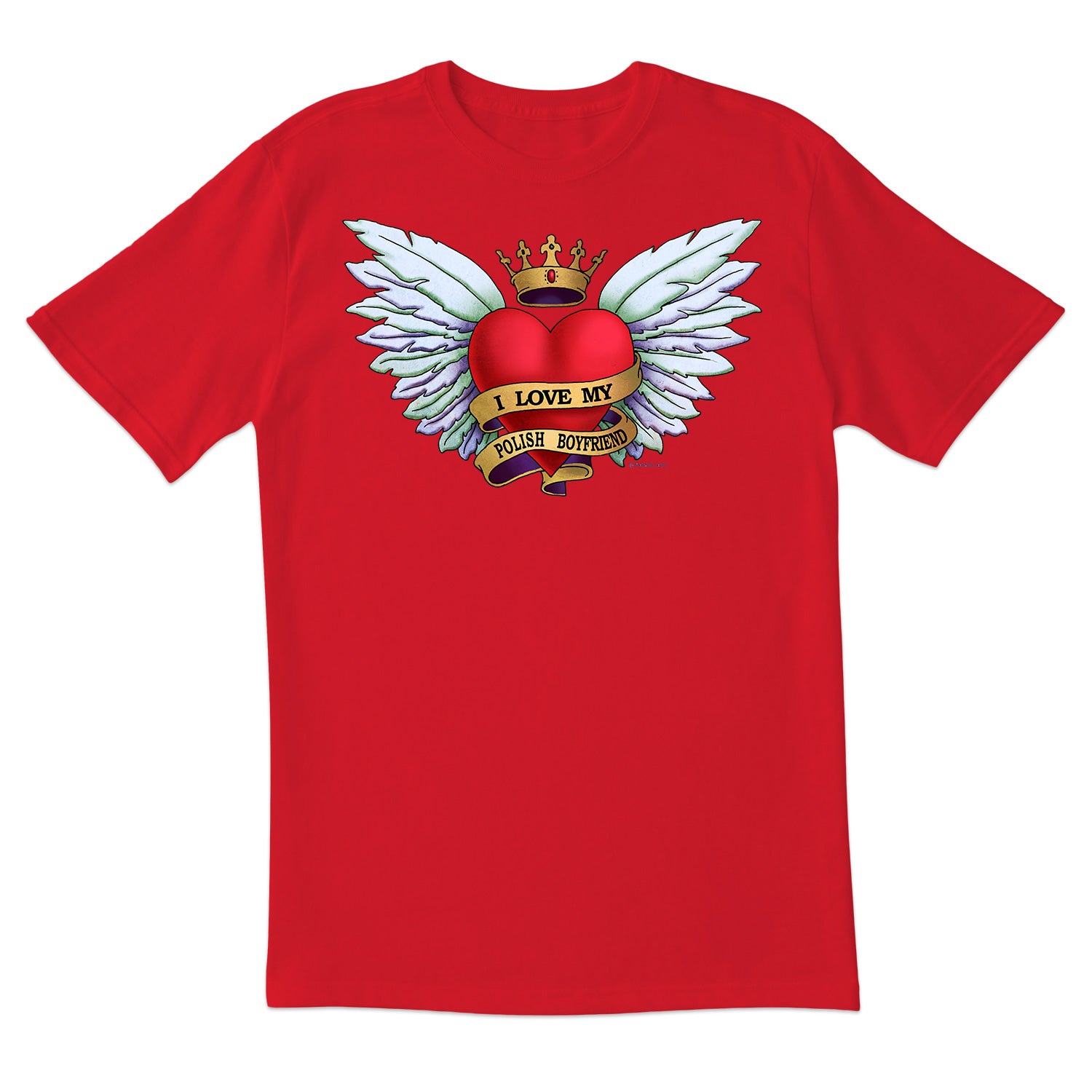 Heart Tattoo Polish Boyfriend Short Sleeve Tshirt