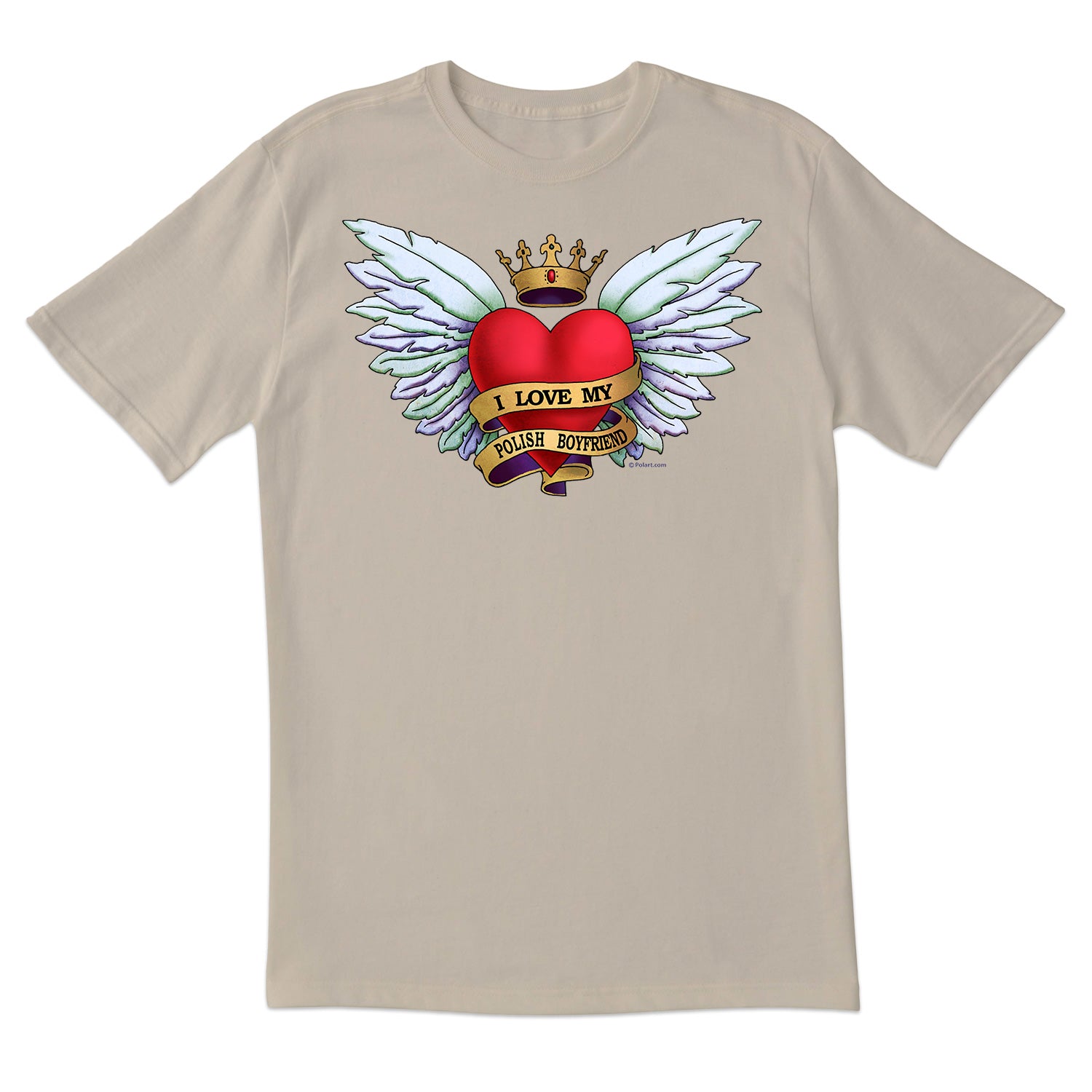 Heart Tattoo Polish Boyfriend Short Sleeve Tshirt