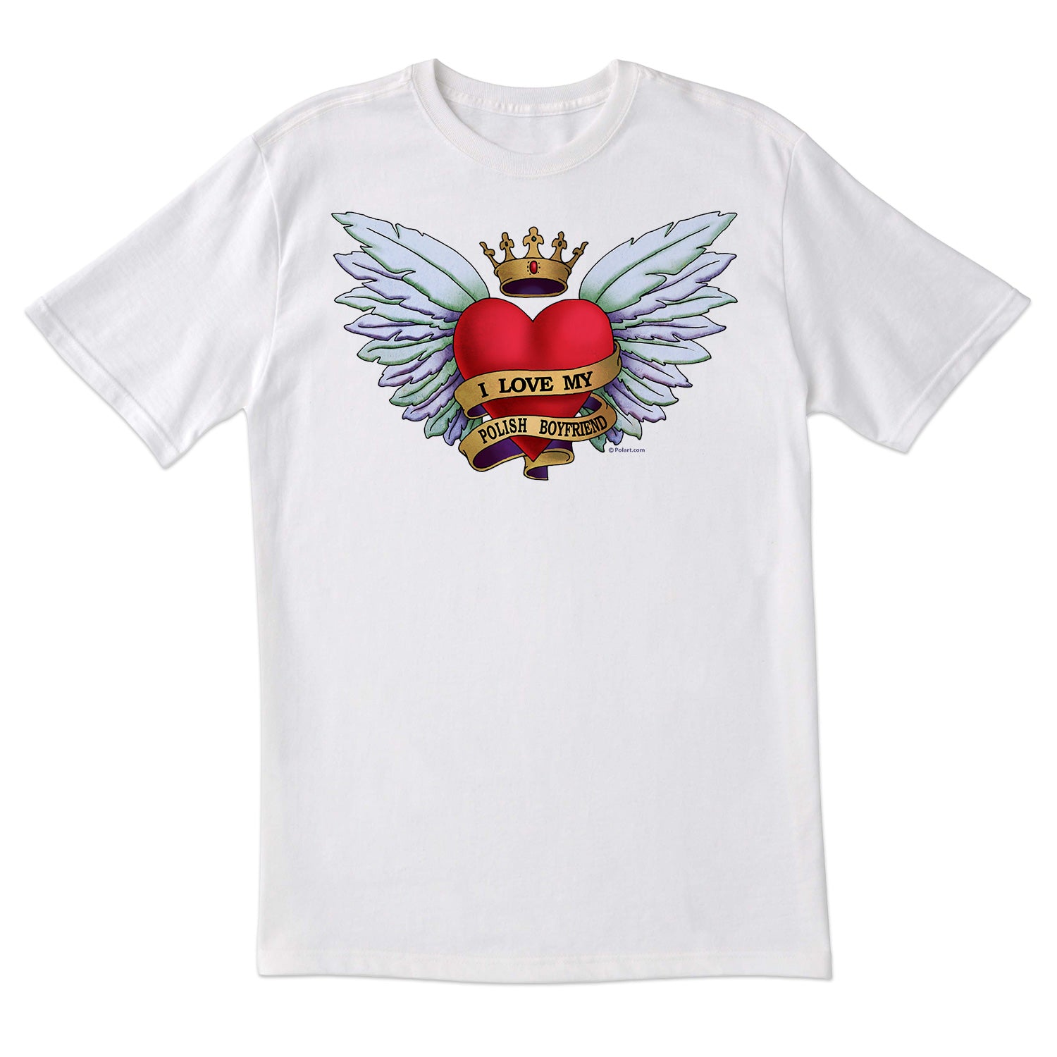 Heart Tattoo Polish Boyfriend Short Sleeve Tshirt
