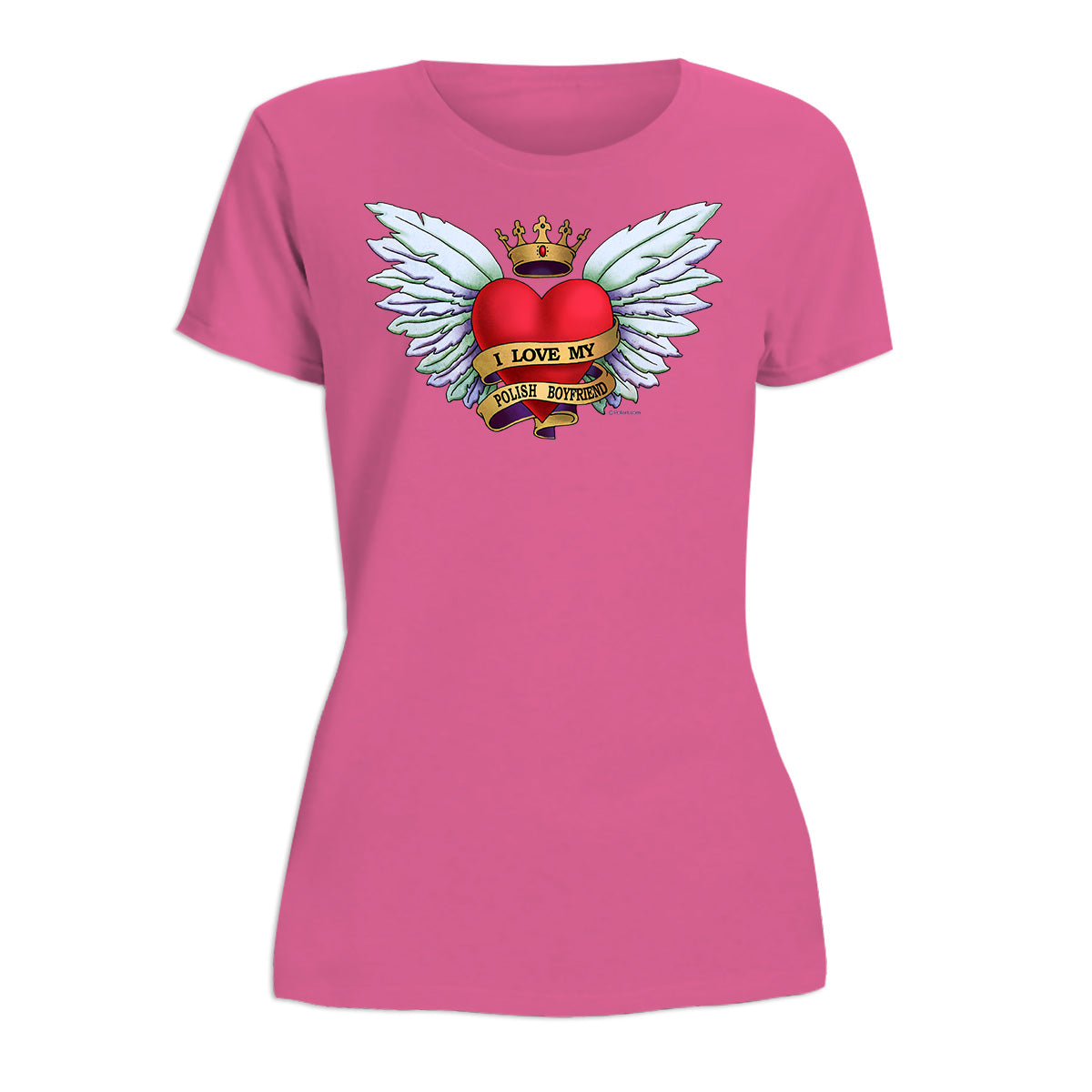 Heart Tattoo Polish Boyfriend Women's Short Sleeve Tshirt
