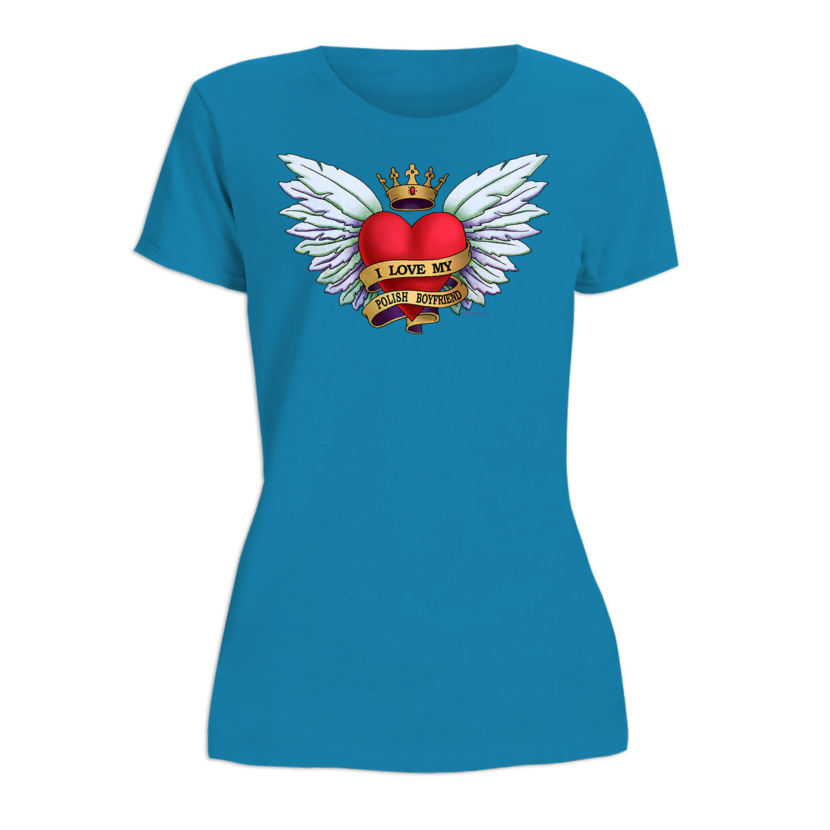 Heart Tattoo Polish Boyfriend Women's Short Sleeve Tshirt