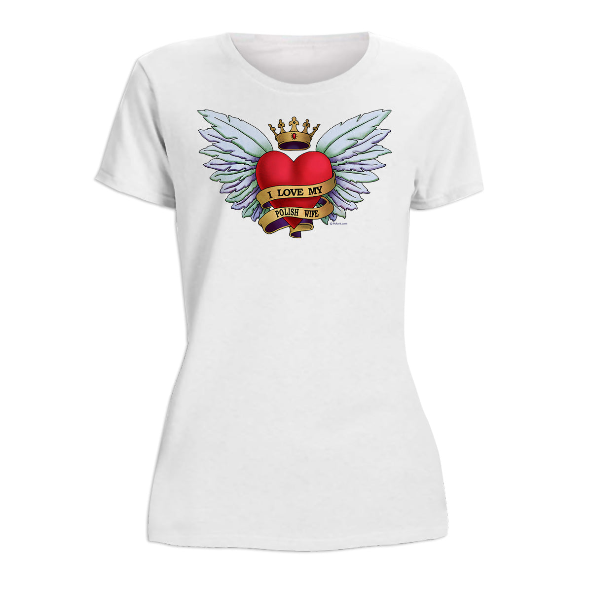Heart Tattoo Polish Wife Women's Short Sleeve Tshirt