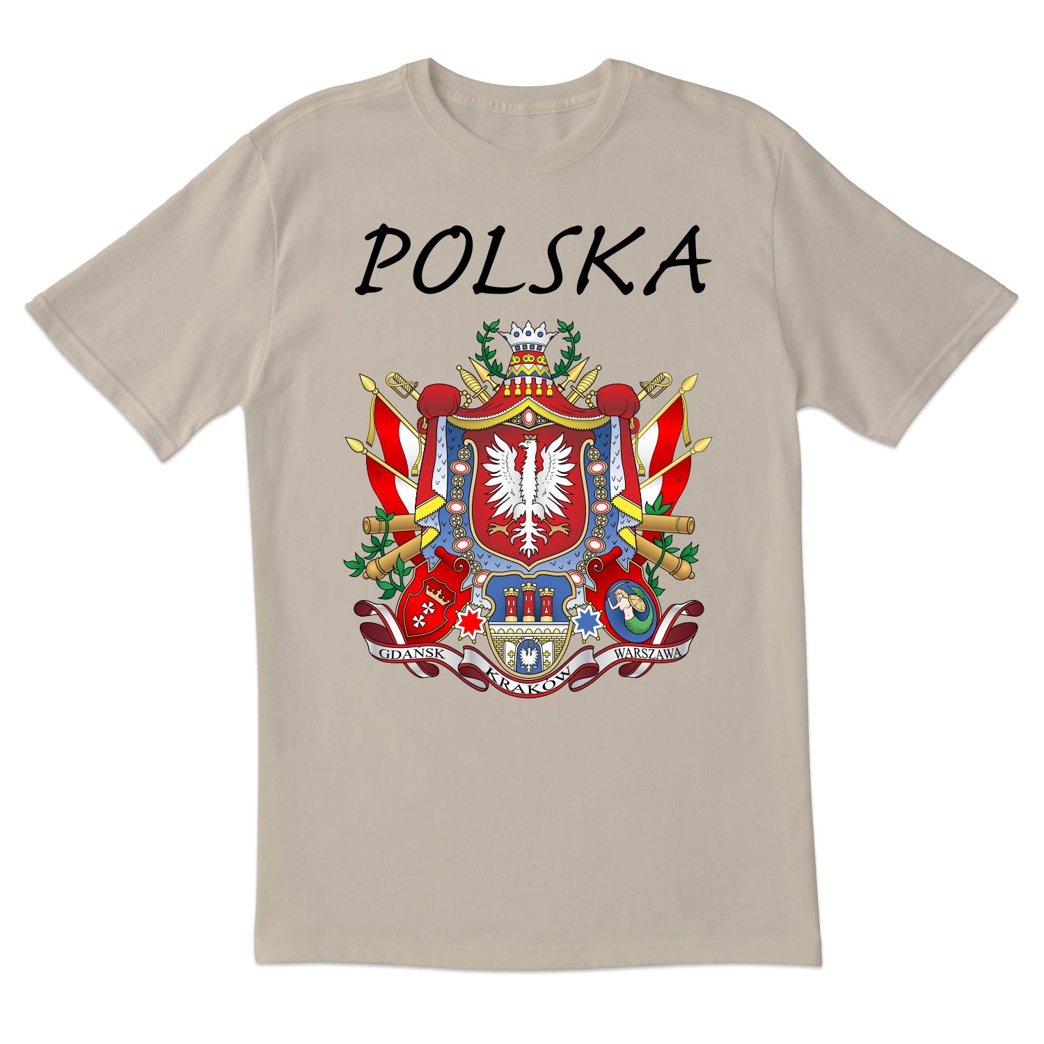 Polska With Three Cities Short Sleeve Tshirt