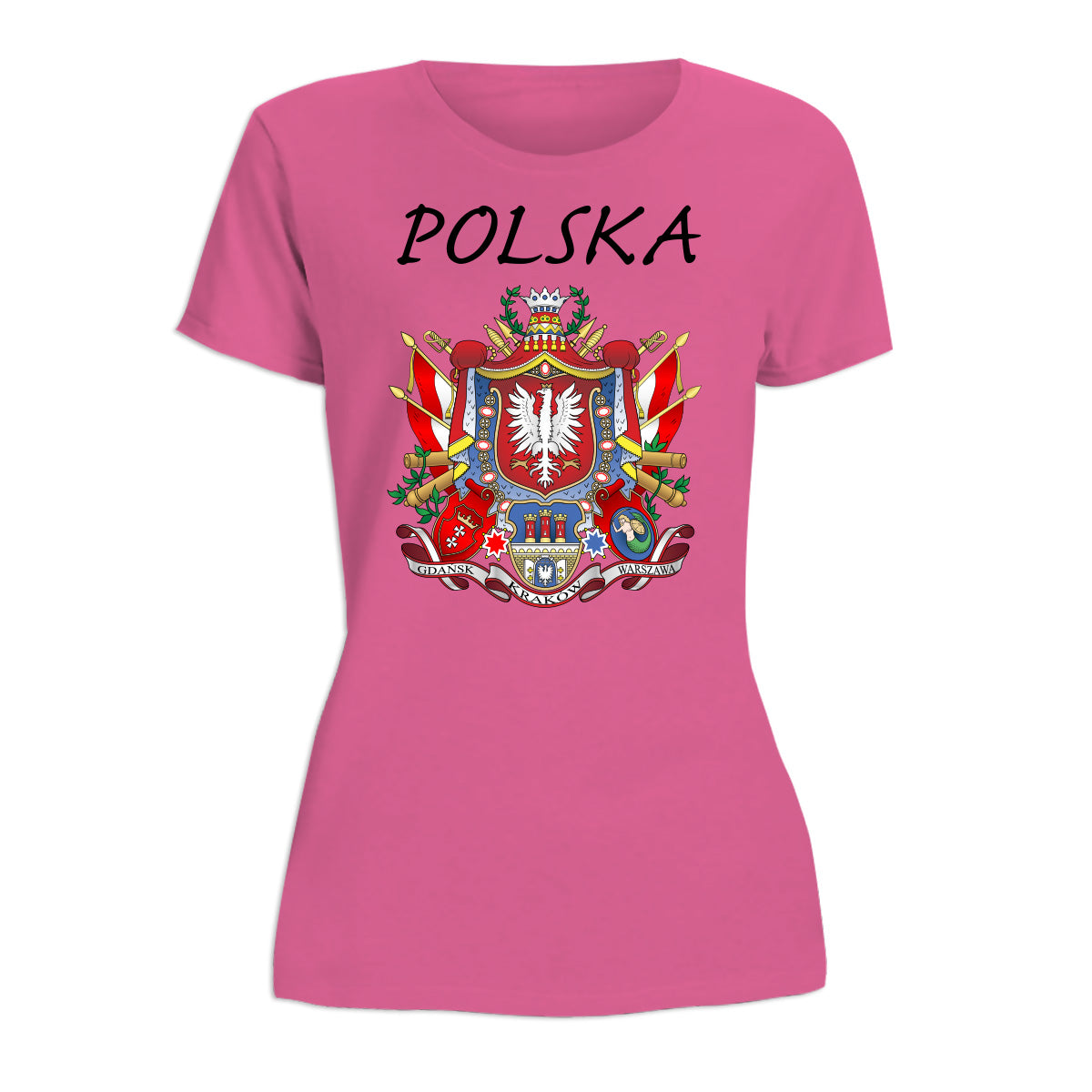 Polska With Three Cities Women's Short Sleeve Tshirt