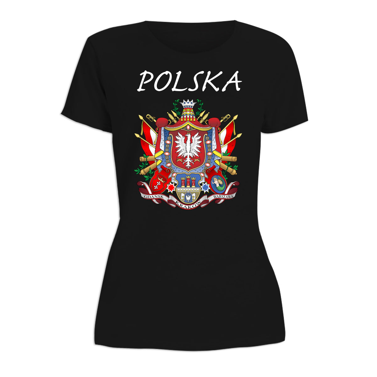 Polska With Three Cities Women's Short Sleeve Tshirt