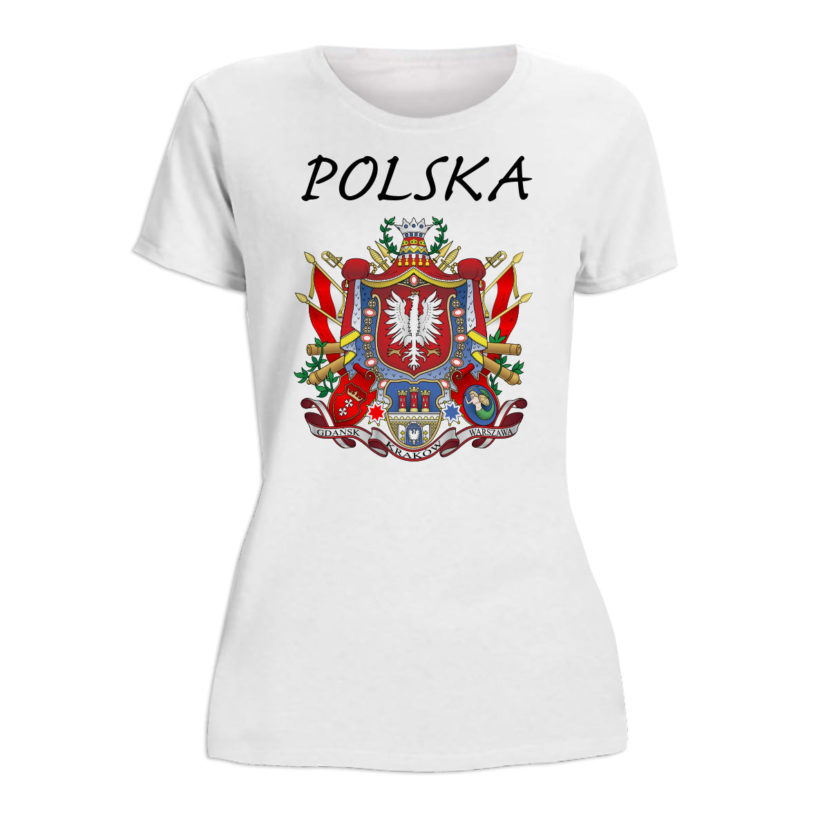Polska With Three Cities Women's Short Sleeve Tshirt
